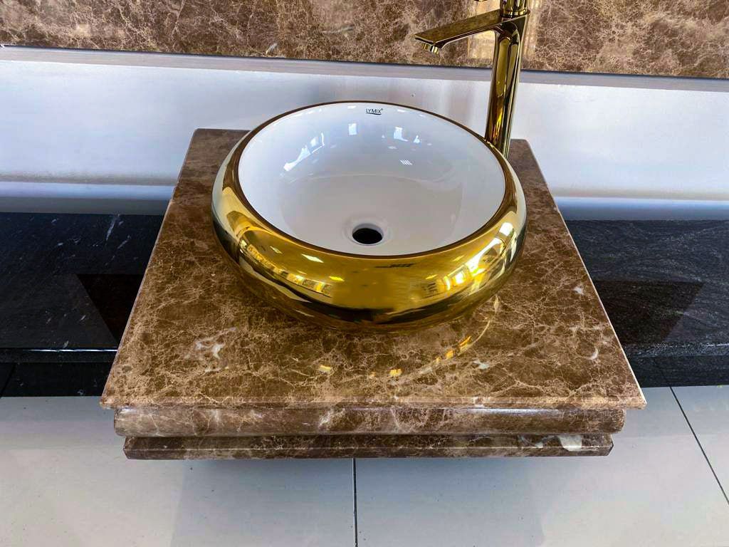Turkish Meron Light Marble Suspended Basin